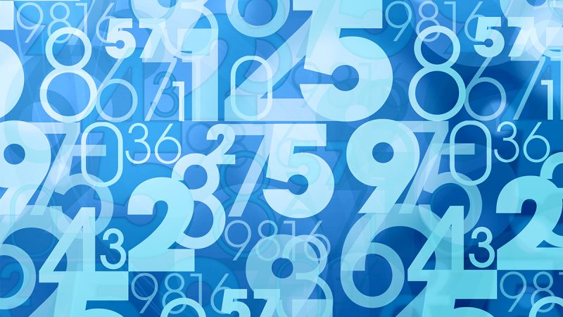 Blue abstract numbers background