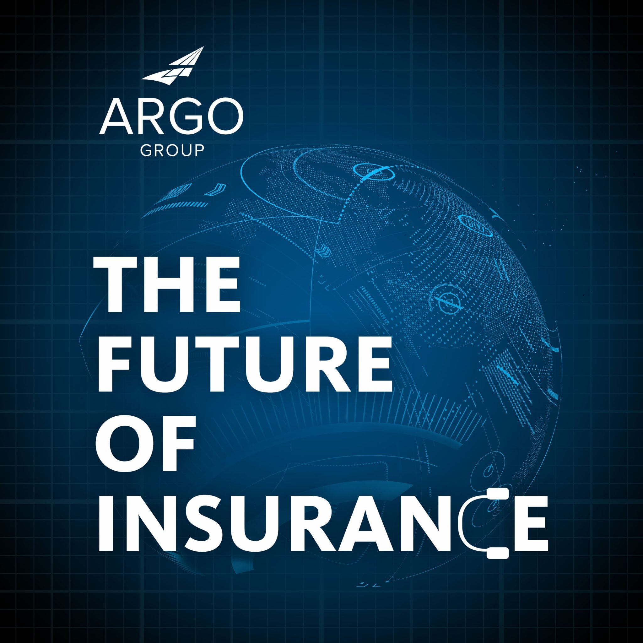 The Future of Insurance logo with digital globe representation in background